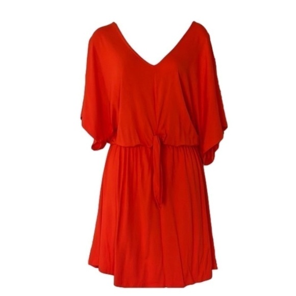 NWT VENUS Front Knot Dress in Orange - Picture 3 of 7